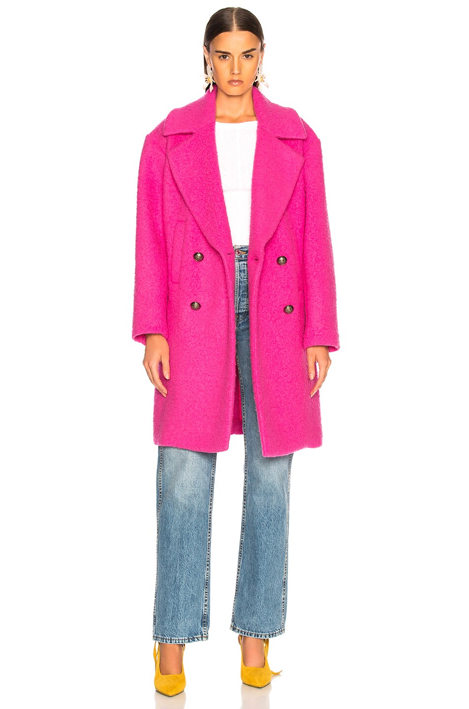 Image 1 of MSGM Boucle Coat in Pink