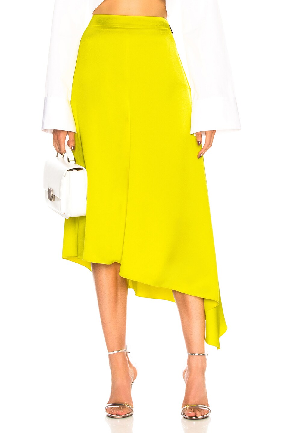 Image 1 of MSGM Asymmetrical Skirt in Yellow