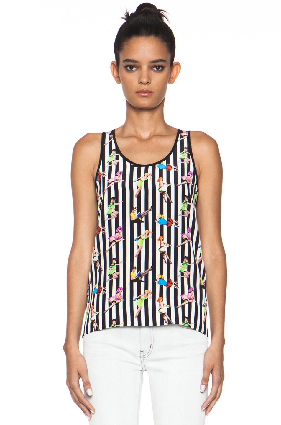 Image 1 of MSGM Pinup Girl Tank in White