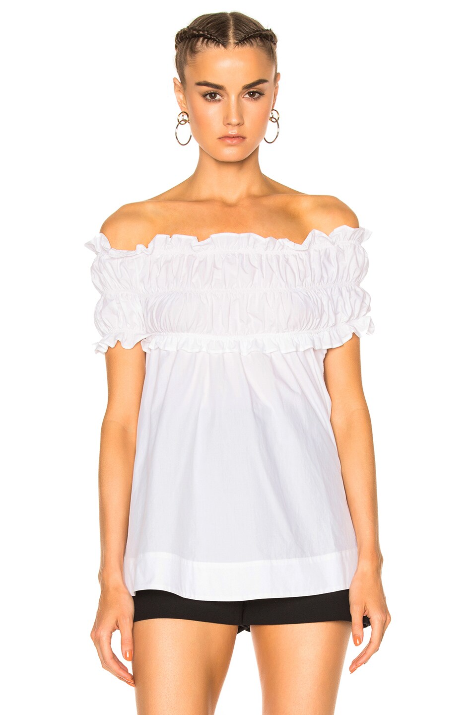 Image 1 of MSGM Off the Shoulder Top in White