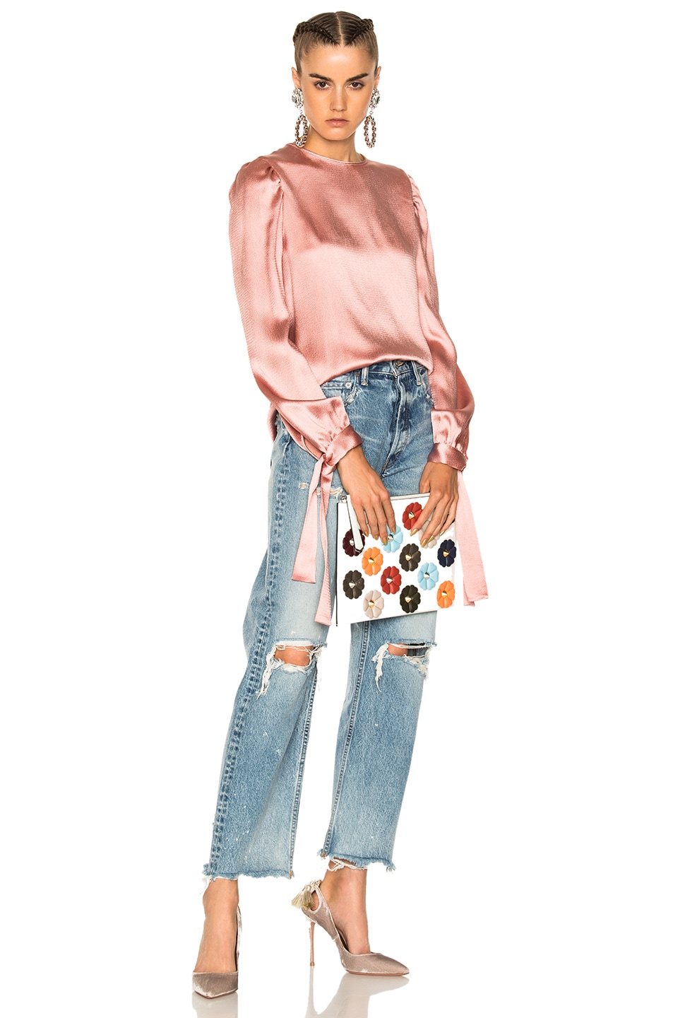 Image 1 of MSGM Hammered Satin Top in Pink