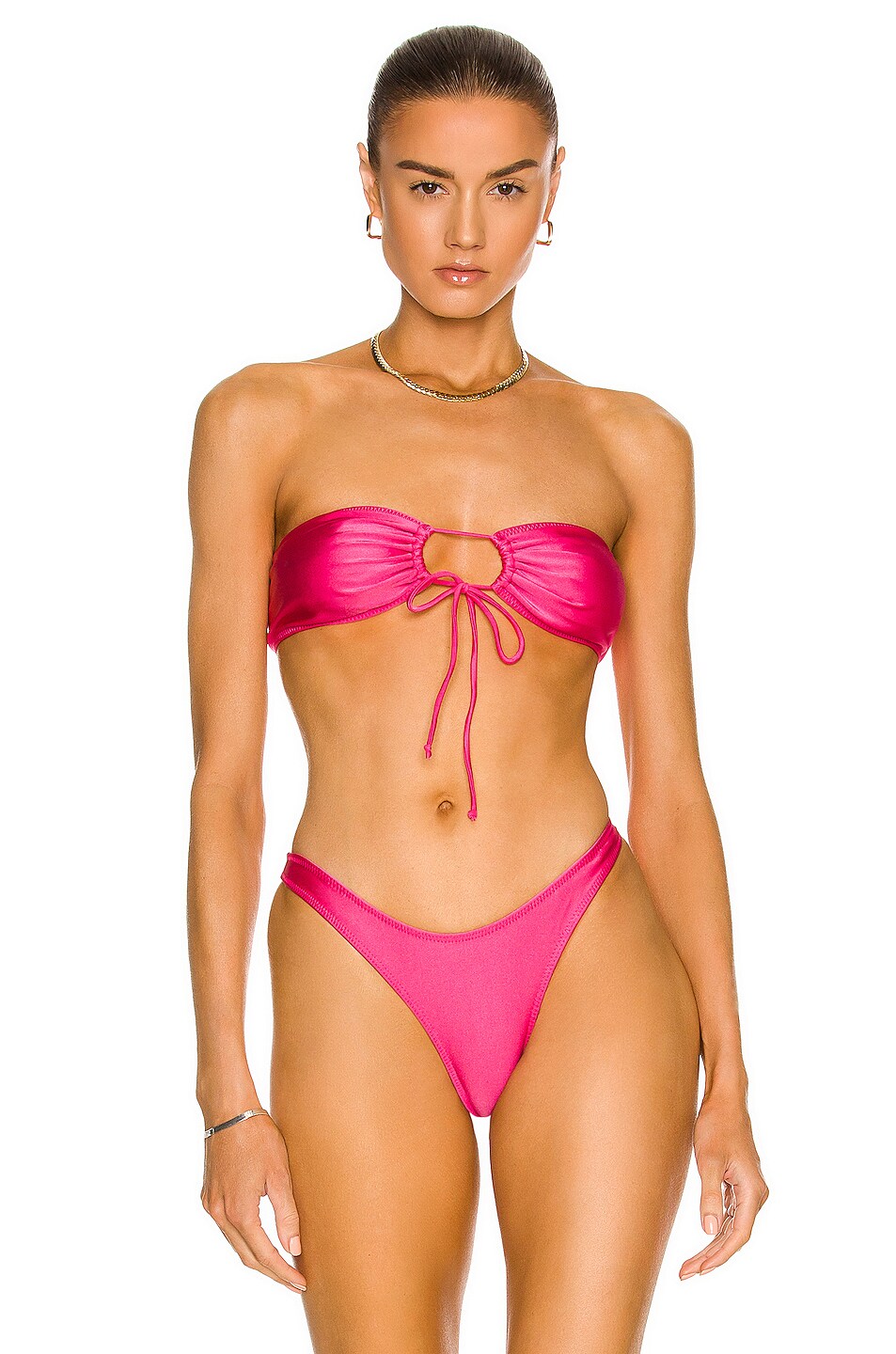 Image 1 of Melissa Simone Bandeau Bikini Top in Hot Pink