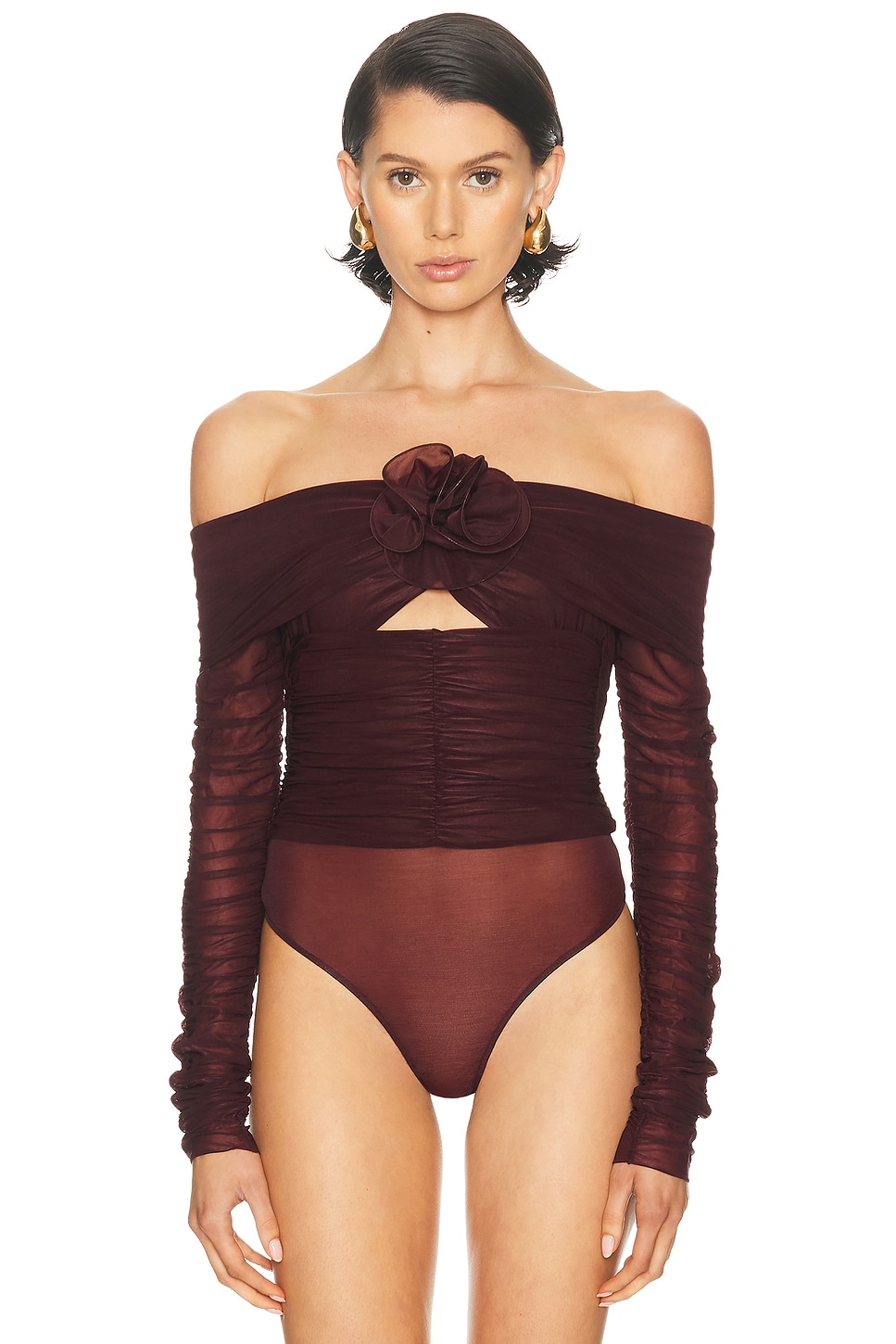 Marianna Senchina Flower Bloom Bodysuit In Purple