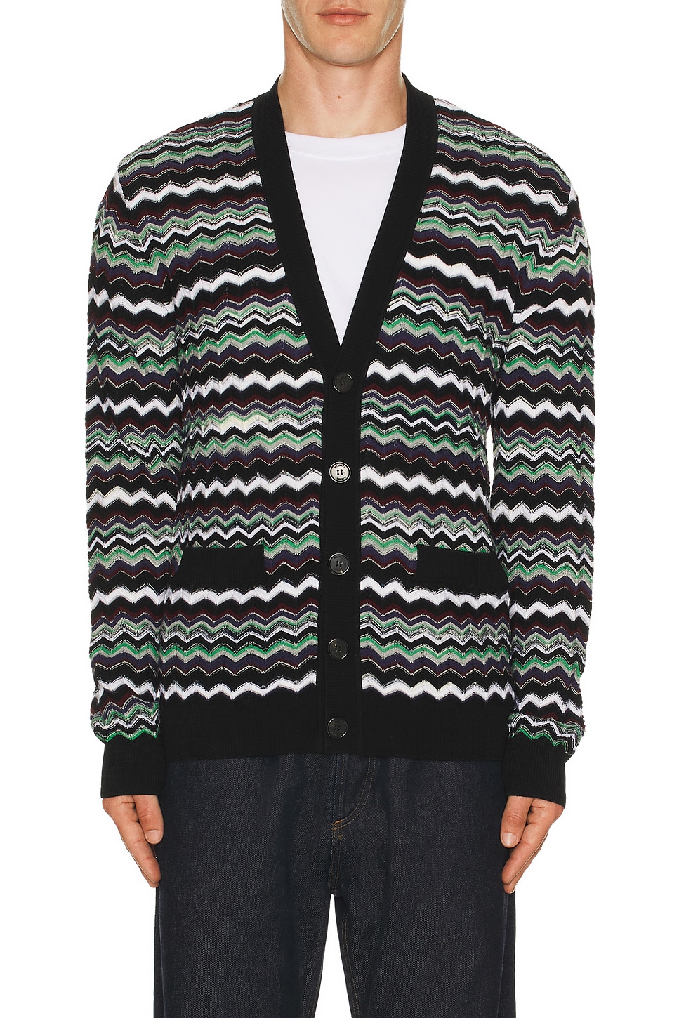 Image 1 of Missoni Buttoned Cardigan in Blue & Green Tones
