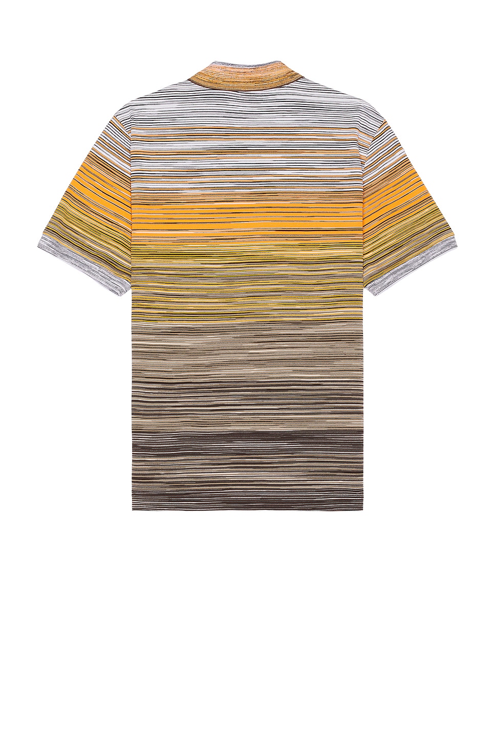 Shop Missoni Short Sleeve Polo In Space Dyed Orange & Brown