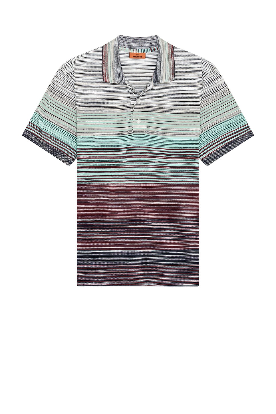 Image 1 of Missoni Short Sleeve Polo in Red & Blue