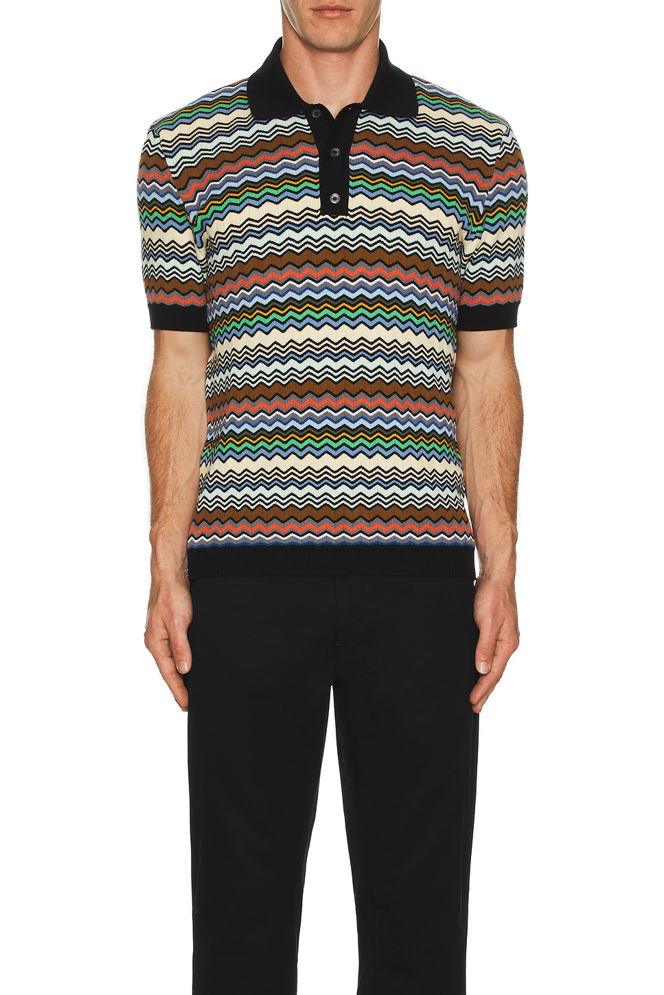 Image 1 of Missoni Short Sleeve Polo in Multicolor