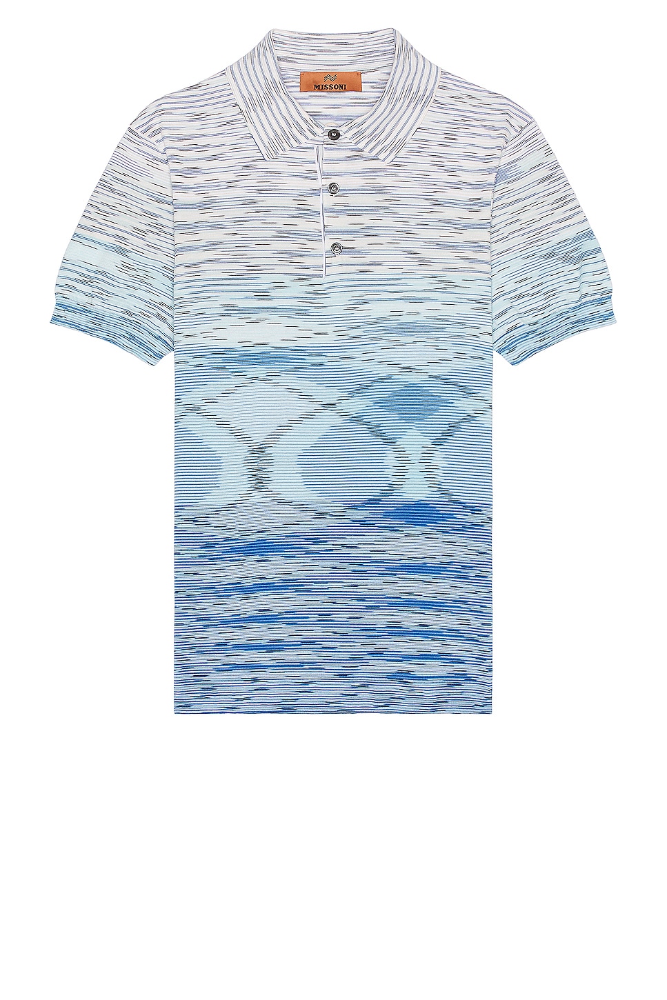 Image 1 of Missoni Short Sleeve Polo in Blue Space Dye