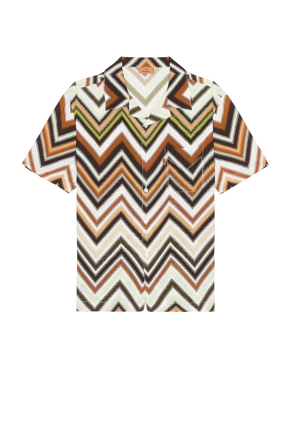 Image 1 of Missoni Short Sleeve Shirt in Multi Green & Brown