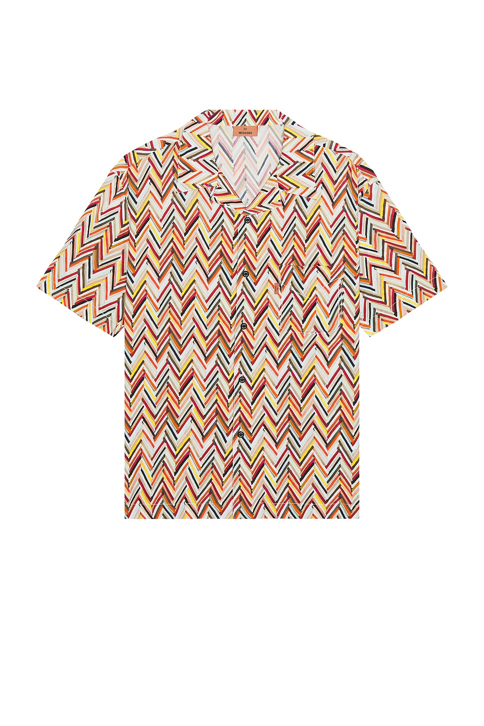 Image 1 of Missoni Short Sleeve Shirt in Orange & Beige