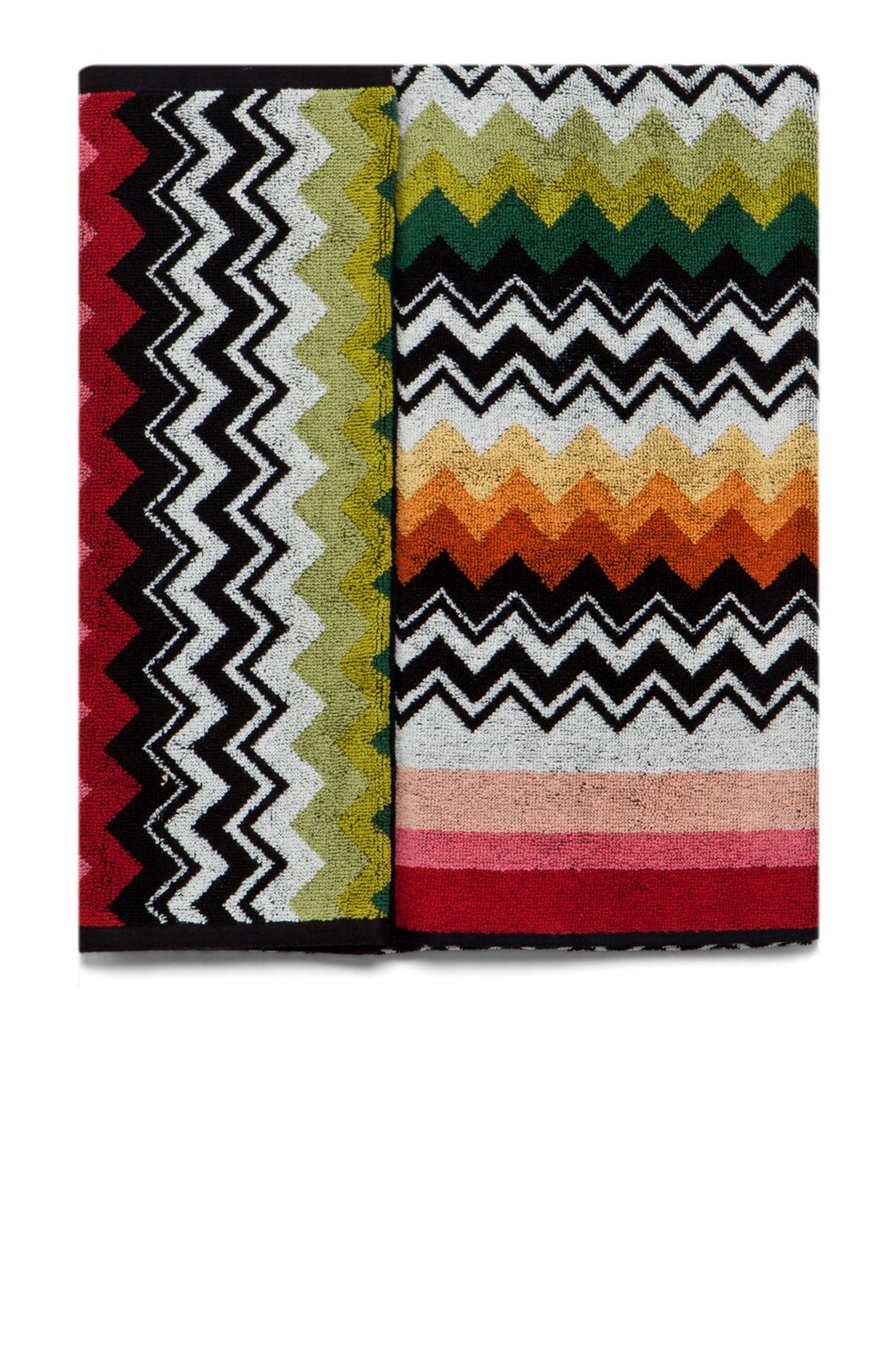 Image 1 of Missoni Home Niles 2 Piece Towel Set in Green Multi