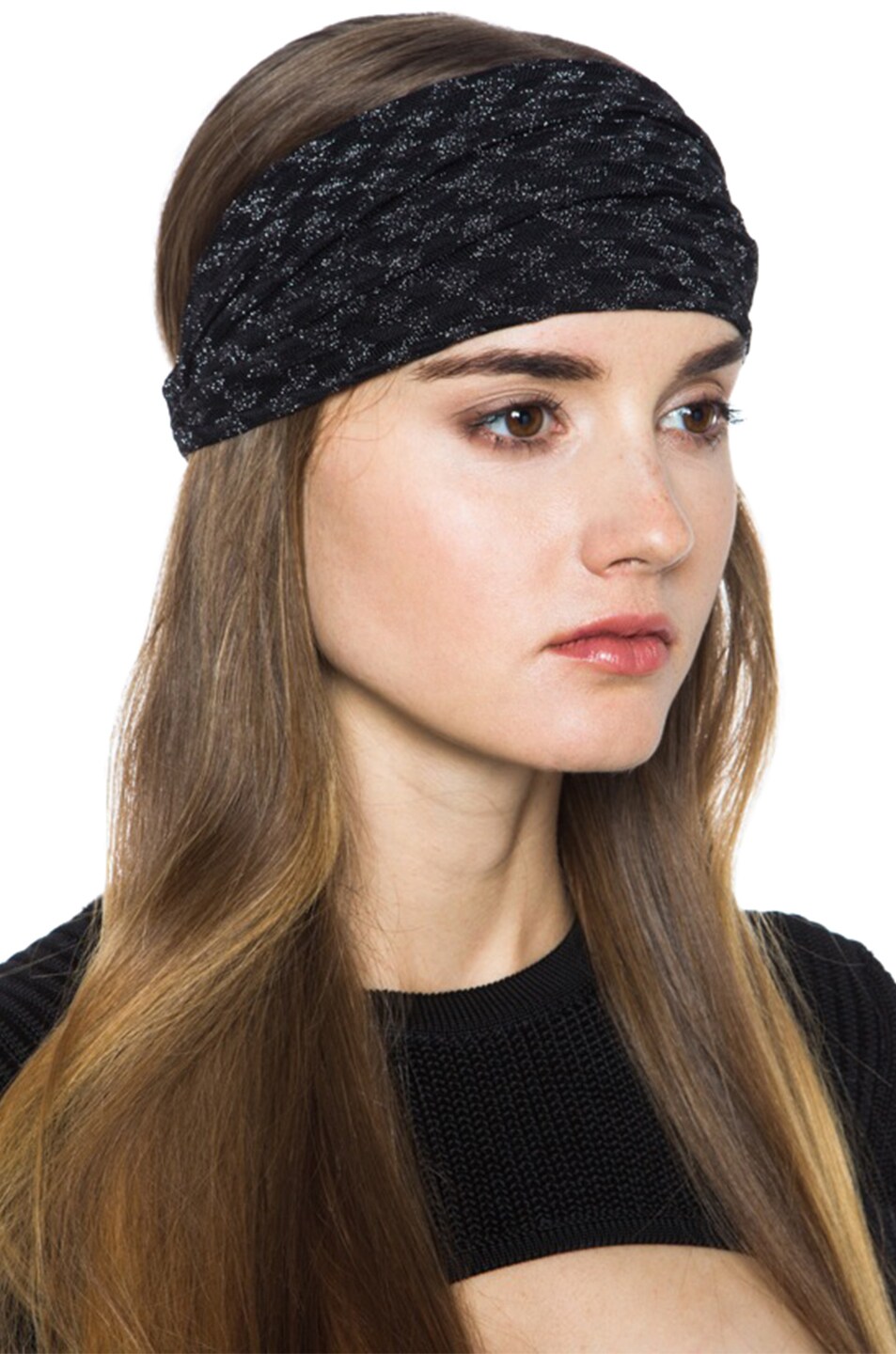 Image 1 of Missoni Lurex Headband in Black