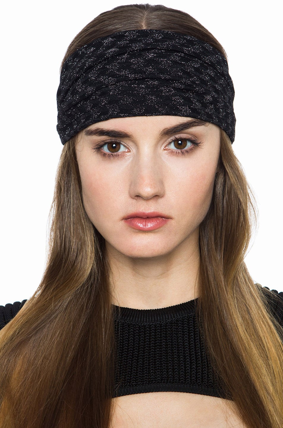 Missoni Lurex Headband in Black | FWRD