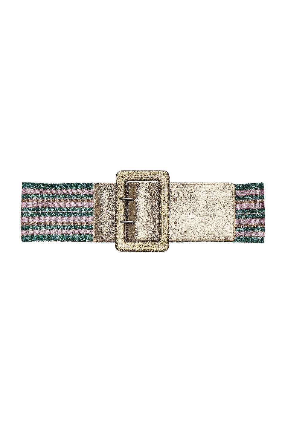 Image 1 of Missoni Wide Metallic Belt in Gold & Pink & Green