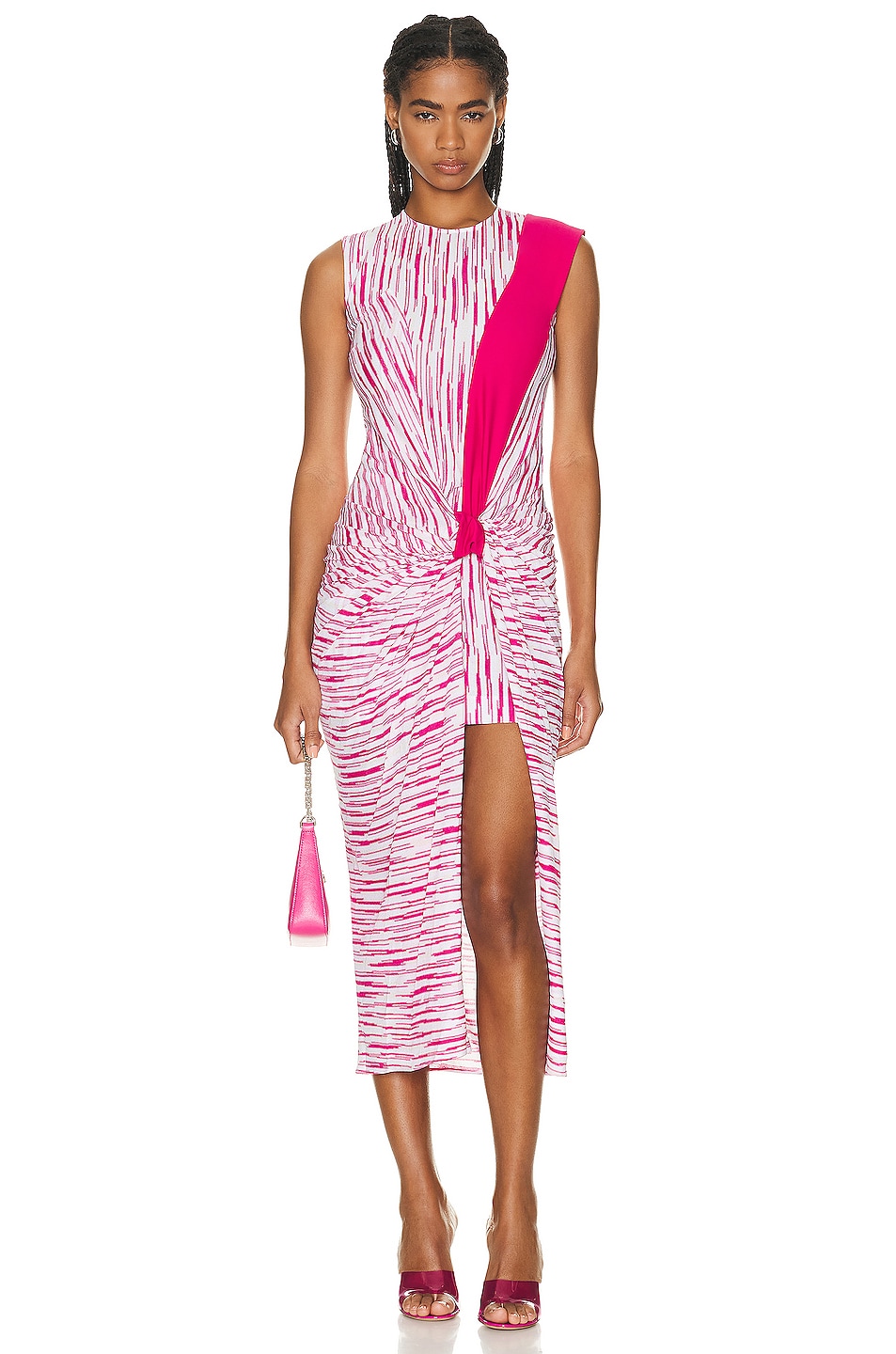 Image 1 of Missoni Long Dress in Pink & White Space Dye