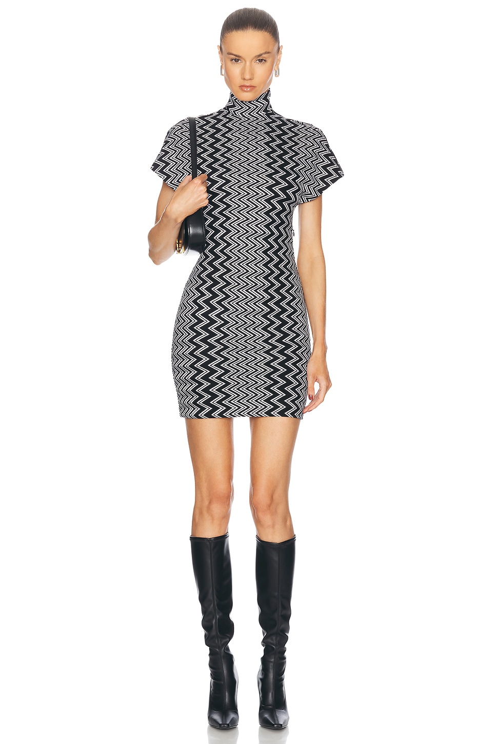 Image 1 of Missoni Zig Zag Short Dress in Black & White