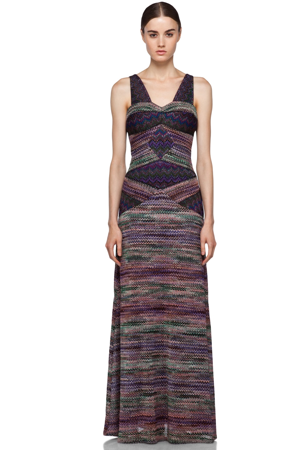 Image 1 of Missoni Long Metallic Evening Dress in Purple