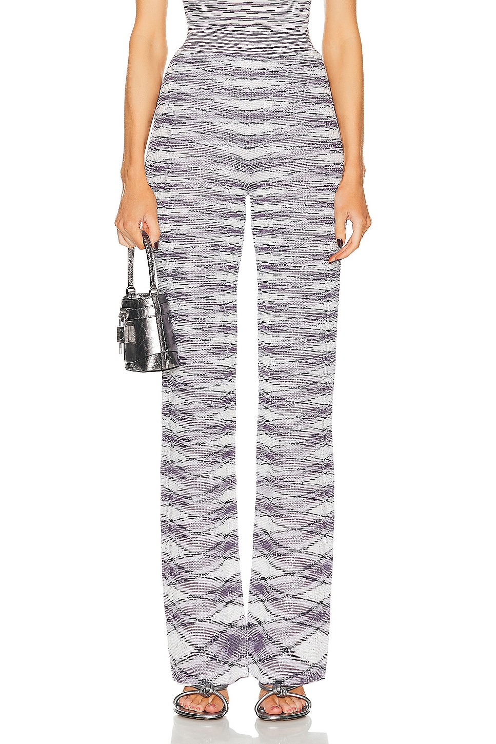 Image 1 of Missoni Straight Leg Trouser in Lilac & White Sequins Space Dye