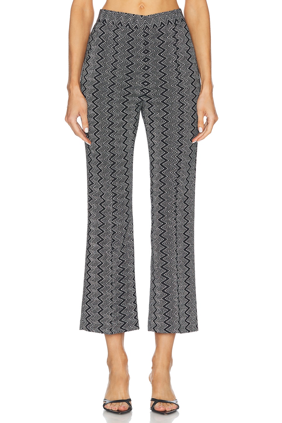 Image 1 of Missoni Zig Zag Lame Trouser in Black & Silver