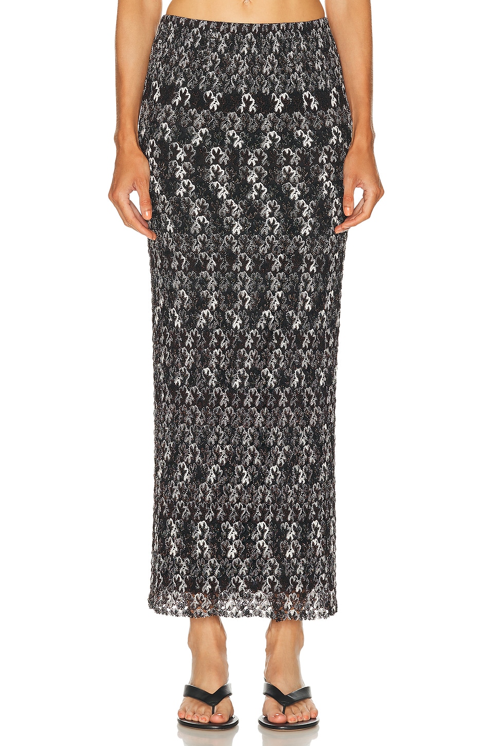 Image 1 of Missoni Long Skirt in Dark Brown & Black
