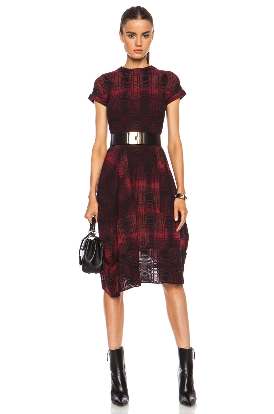 Image 1 of M Missoni Abstract Tartan Plaid Dress in Red