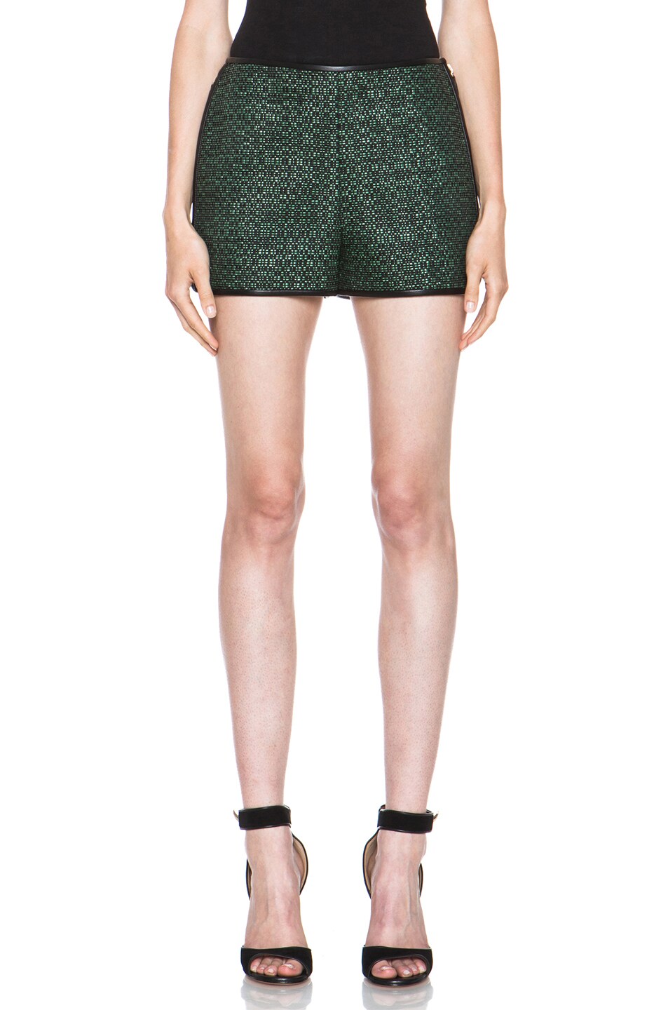 Image 1 of M Missoni Woven Poly-Blend Shorts in Leaf