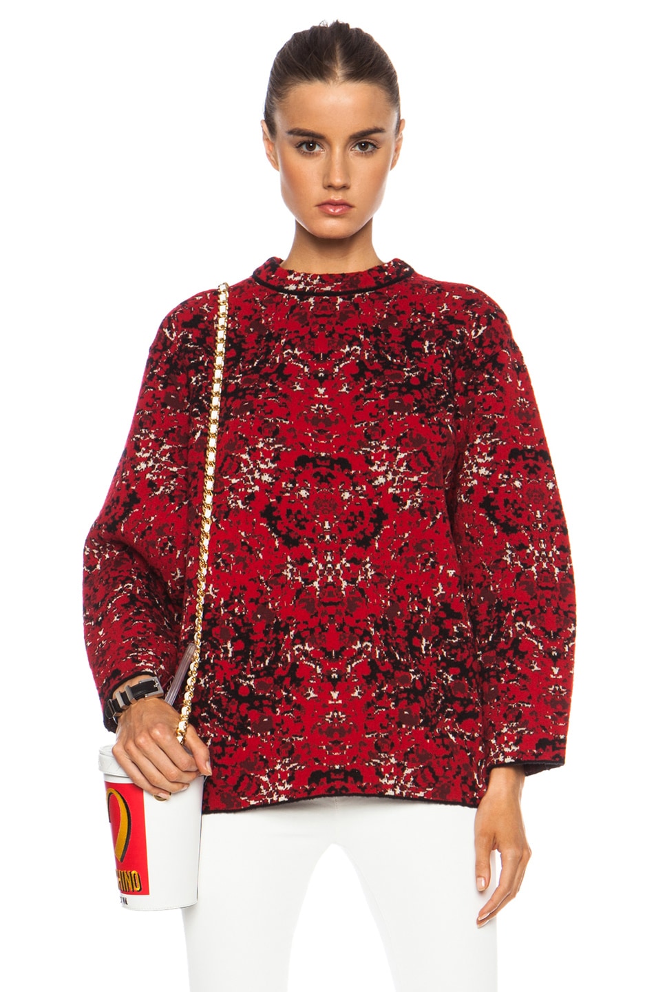 Image 1 of M Missoni Jacquard Printed Pullover in Red