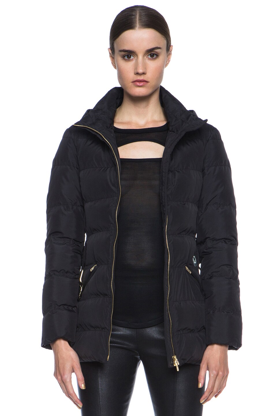 Image 1 of M Missoni Missoni Solid Puffer Jacket with Hood in Black