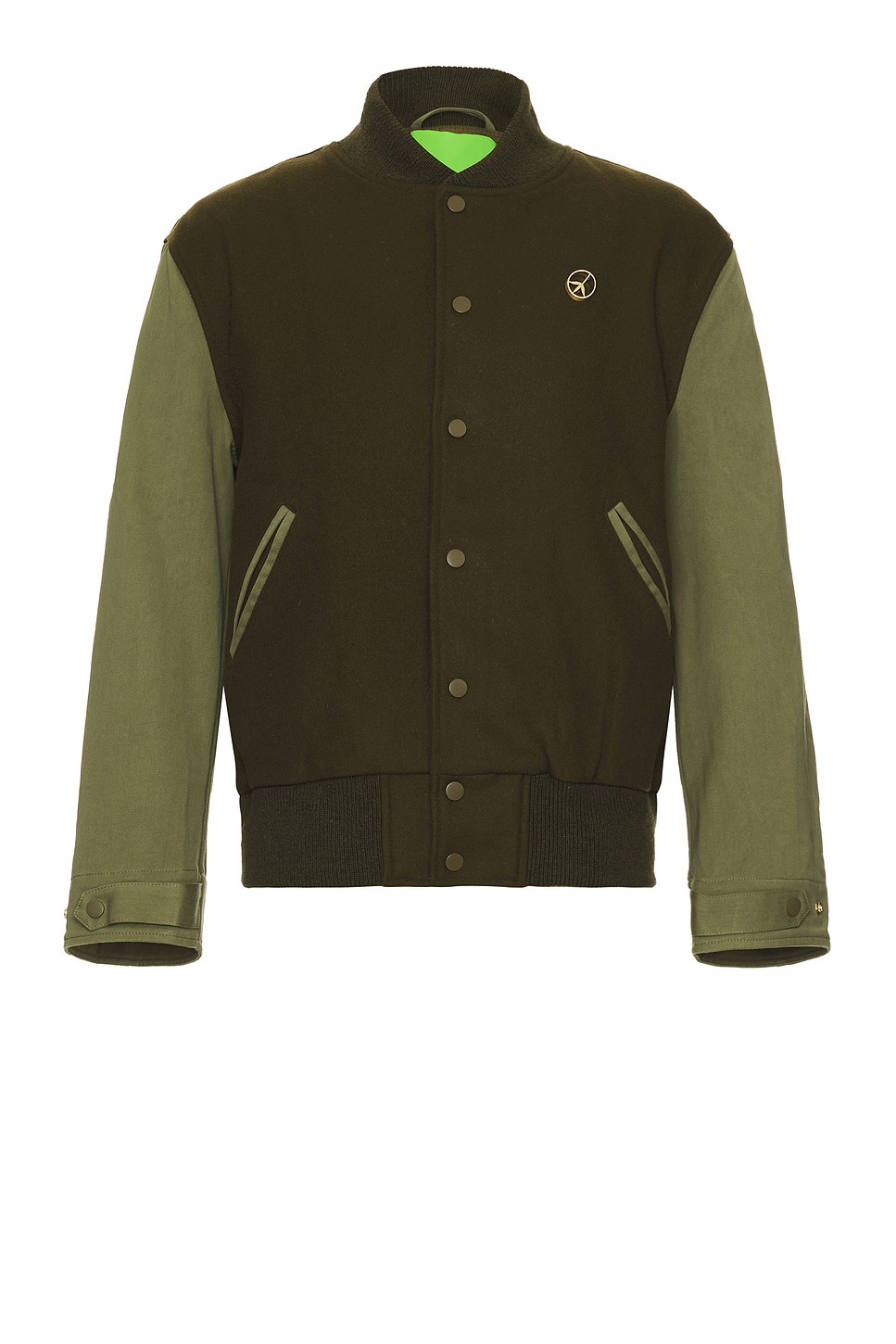 Image 1 of Mister Green M-65 Varsity Jacket in Earth & Olive