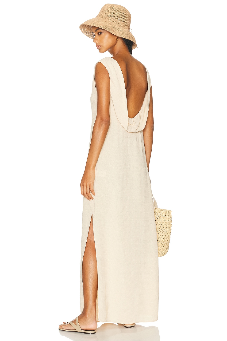 Matteau Cowl Back Dress In Brown