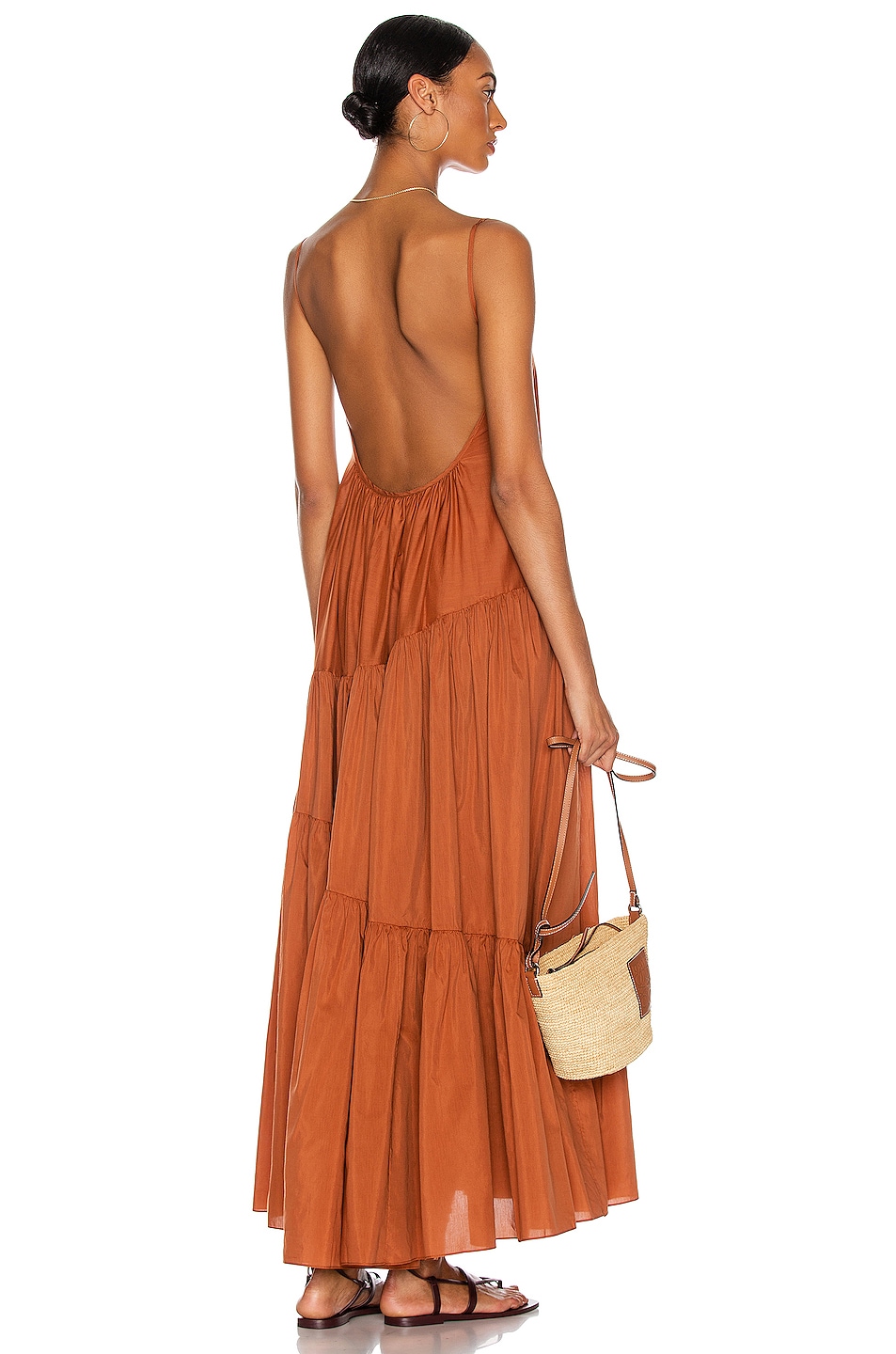 Image 1 of Matteau Asymmetric Tiered Sun Dress in Toffee