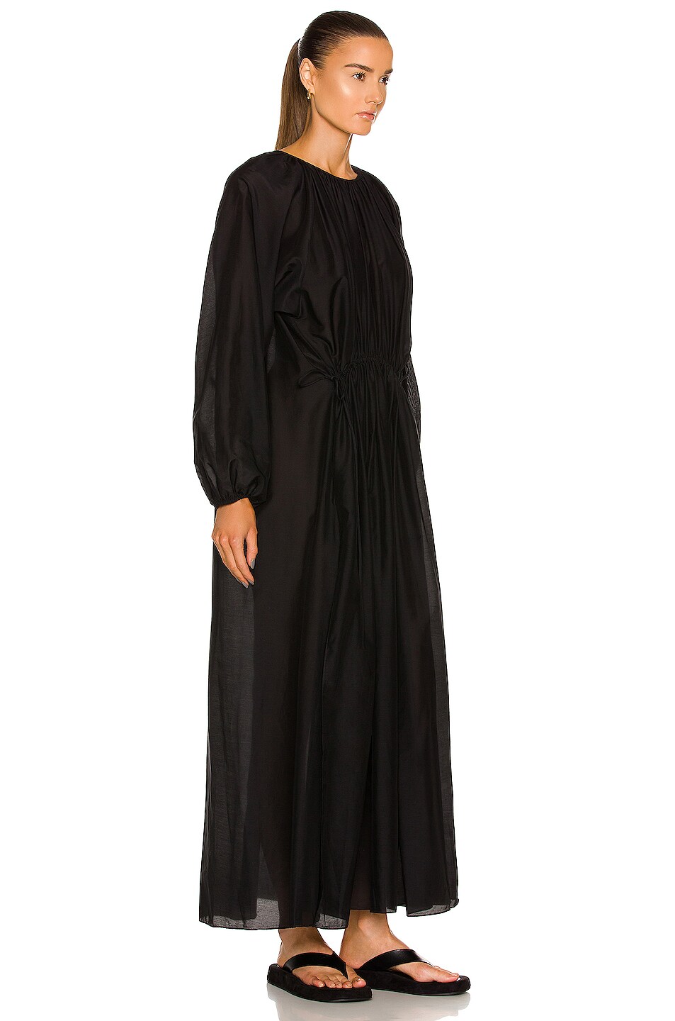 Matteau Channel Side Split Dress in Black | FWRD