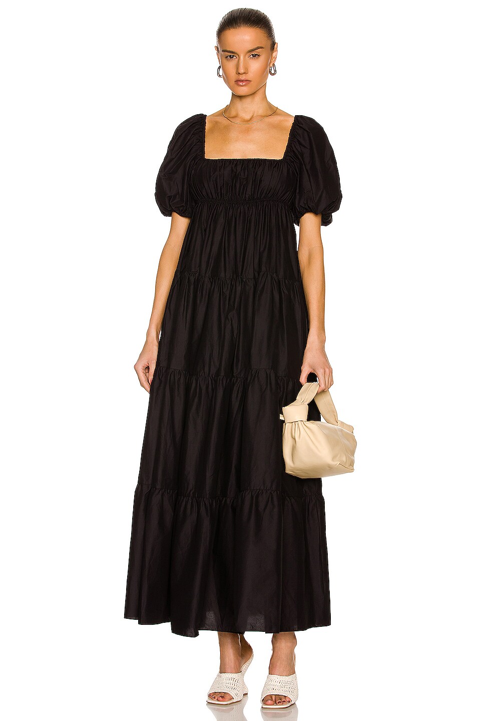 Image 1 of Matteau Shirred Tiered Dress in Black