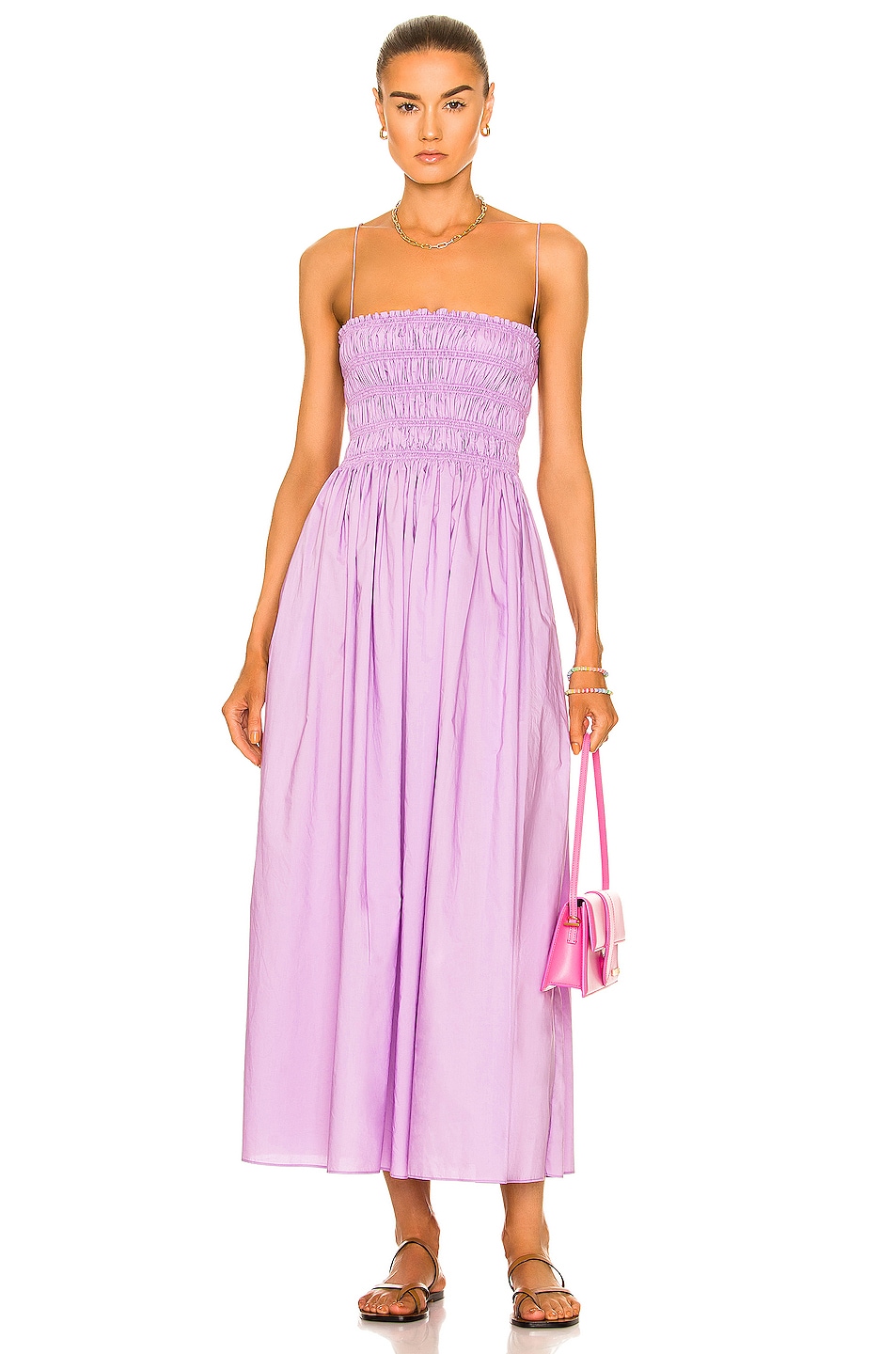 Image 1 of Matteau Shirred Bodice Maxi Dress in Violet