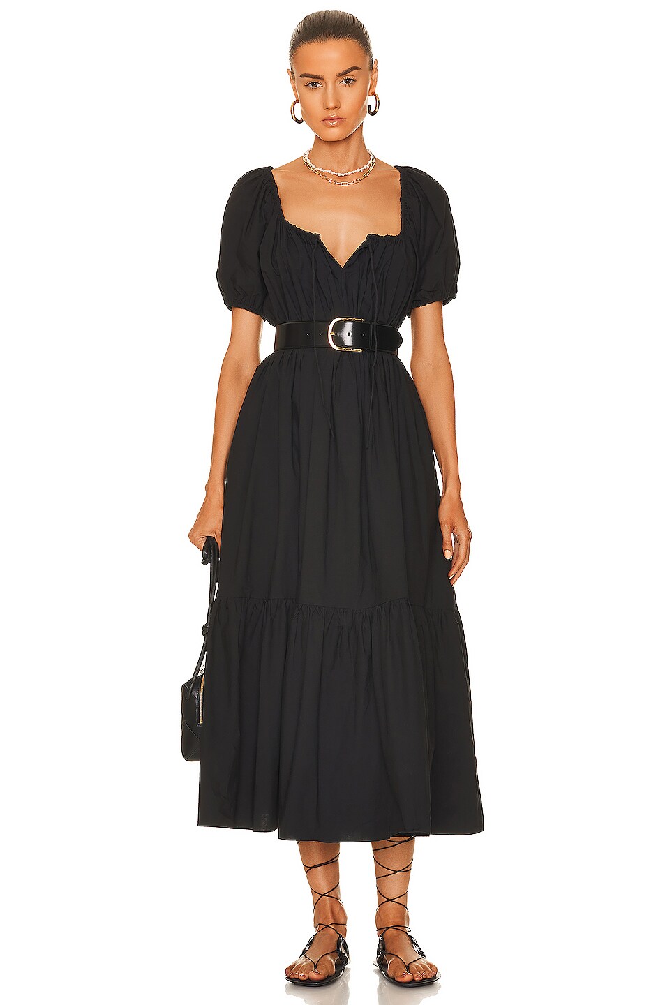 Image 1 of Matteau Drawcord Midi Dress in Black