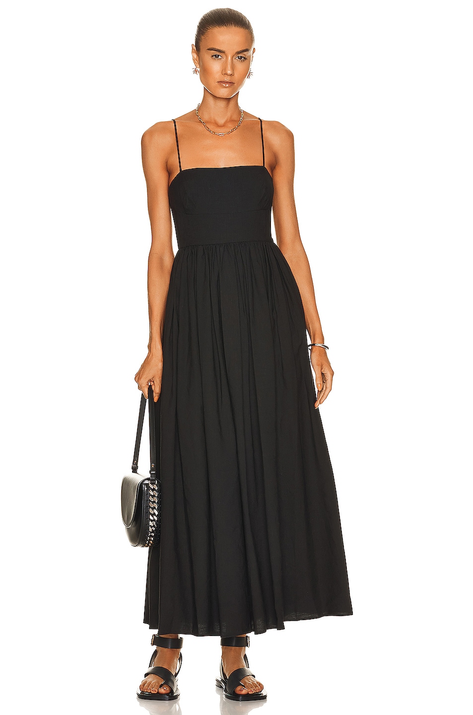 Image 1 of Matteau Linen Cami Maxi Dress in Black