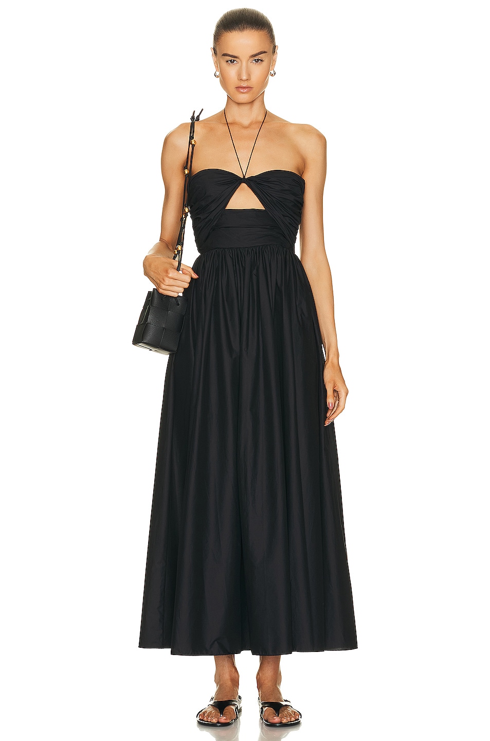 Image 1 of Matteau Bandeau Rouched Sundress in Black
