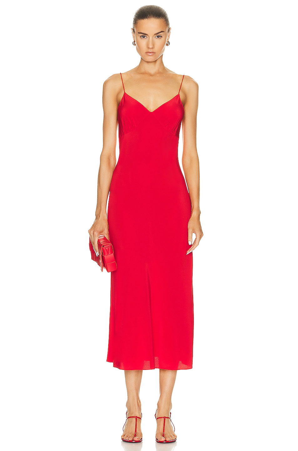 Image 1 of Matteau Low Back Slip Dress in Rosso