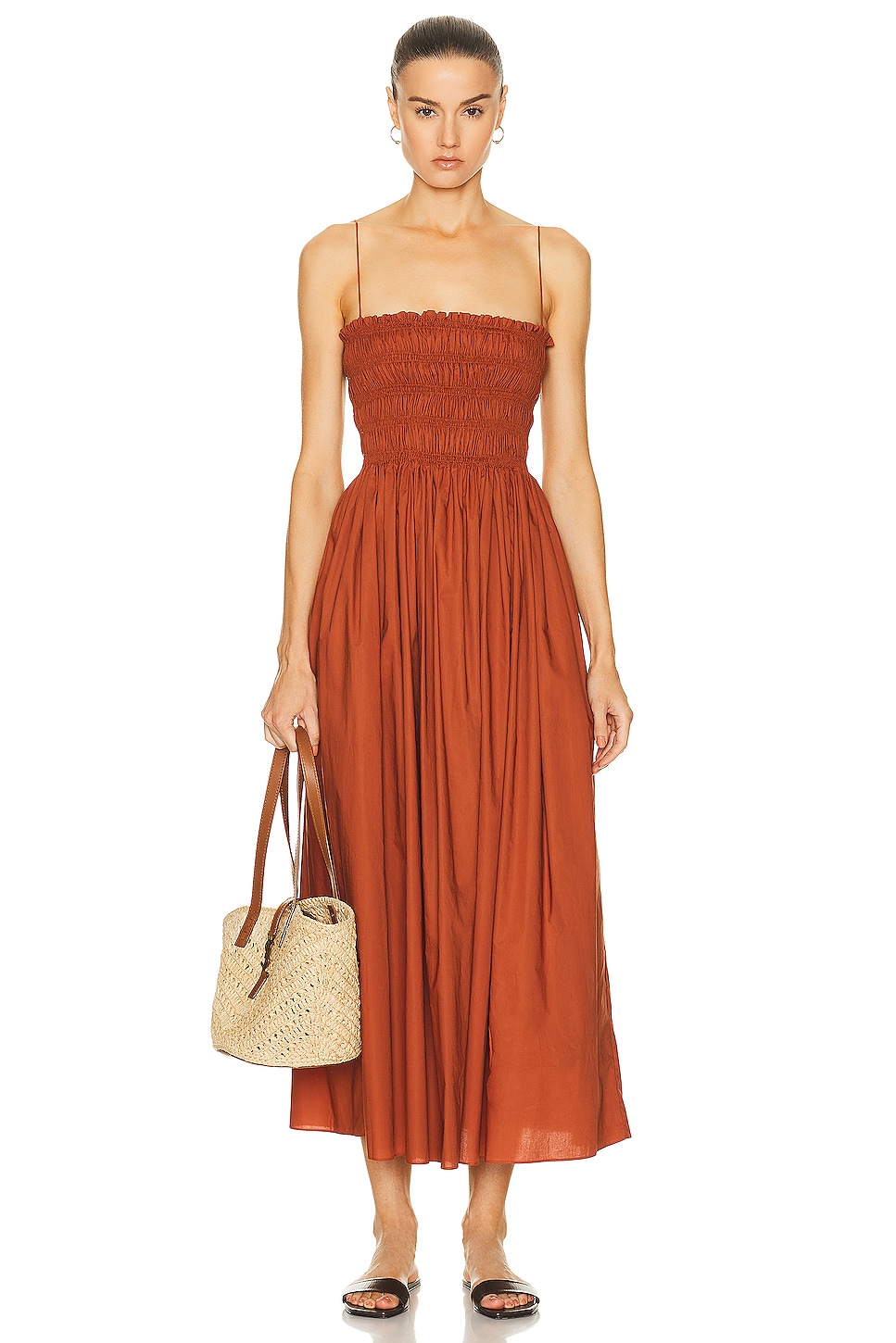 Image 1 of Matteau Shirred Bodice Dress in Sienna