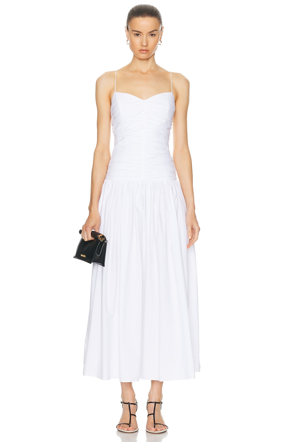 Image 1 of Matteau Gathered Drop Waist Dress in White
