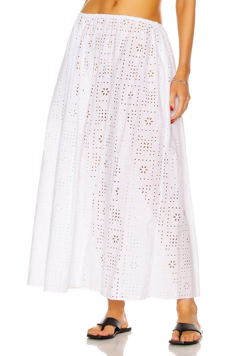Image 1 of Matteau Crochet Broderie Skirt in White