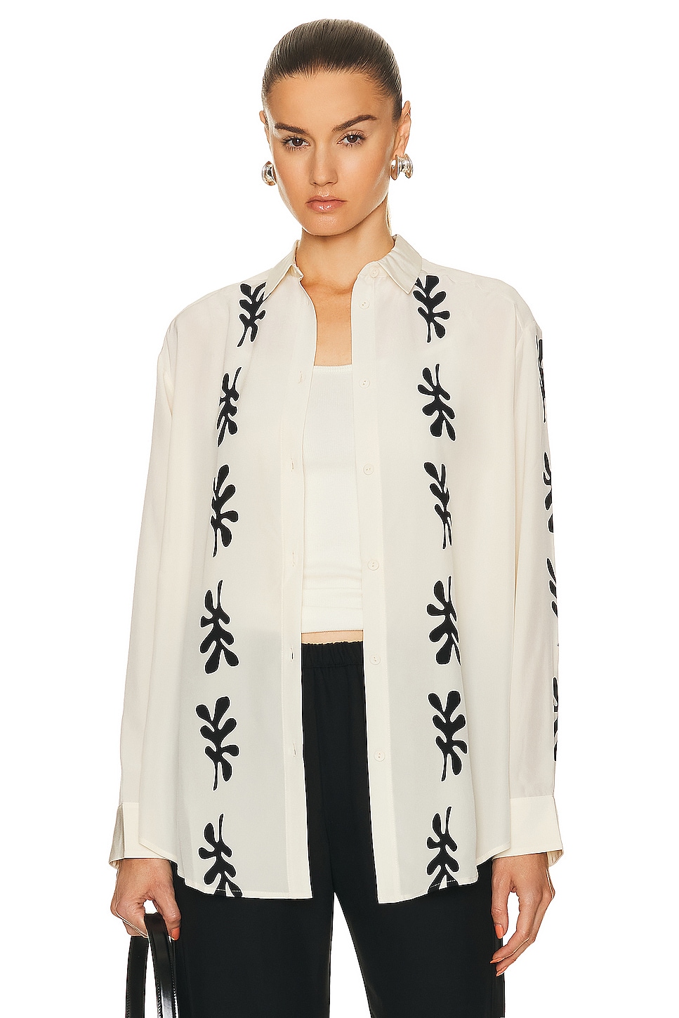 Image 1 of Matteau Long Sleeve Silk Shirt in Fig Leaf Ivory