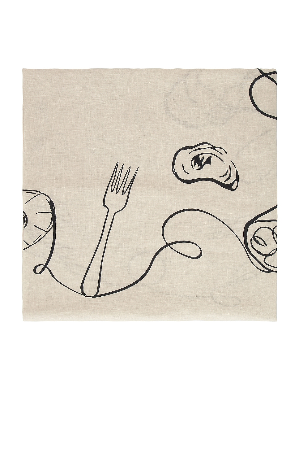 Image 1 of Misette Linen Tablecloth in Line Drawing