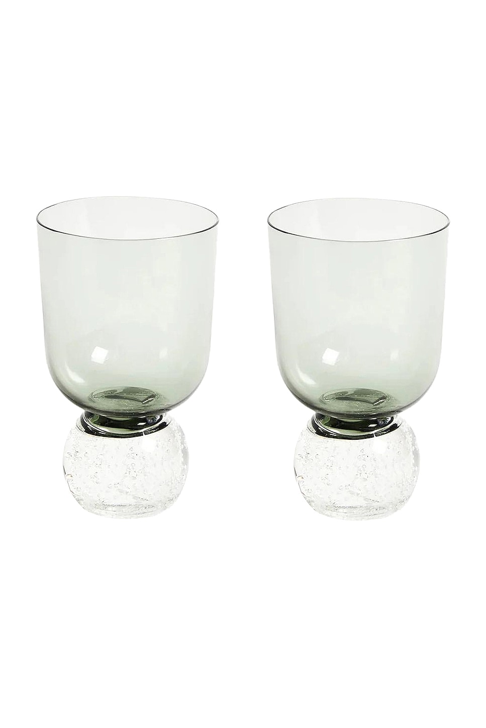 Image 1 of Misette Hand Blown Bubble Glass Tumbler Set Of 2 in Tourmaline Green