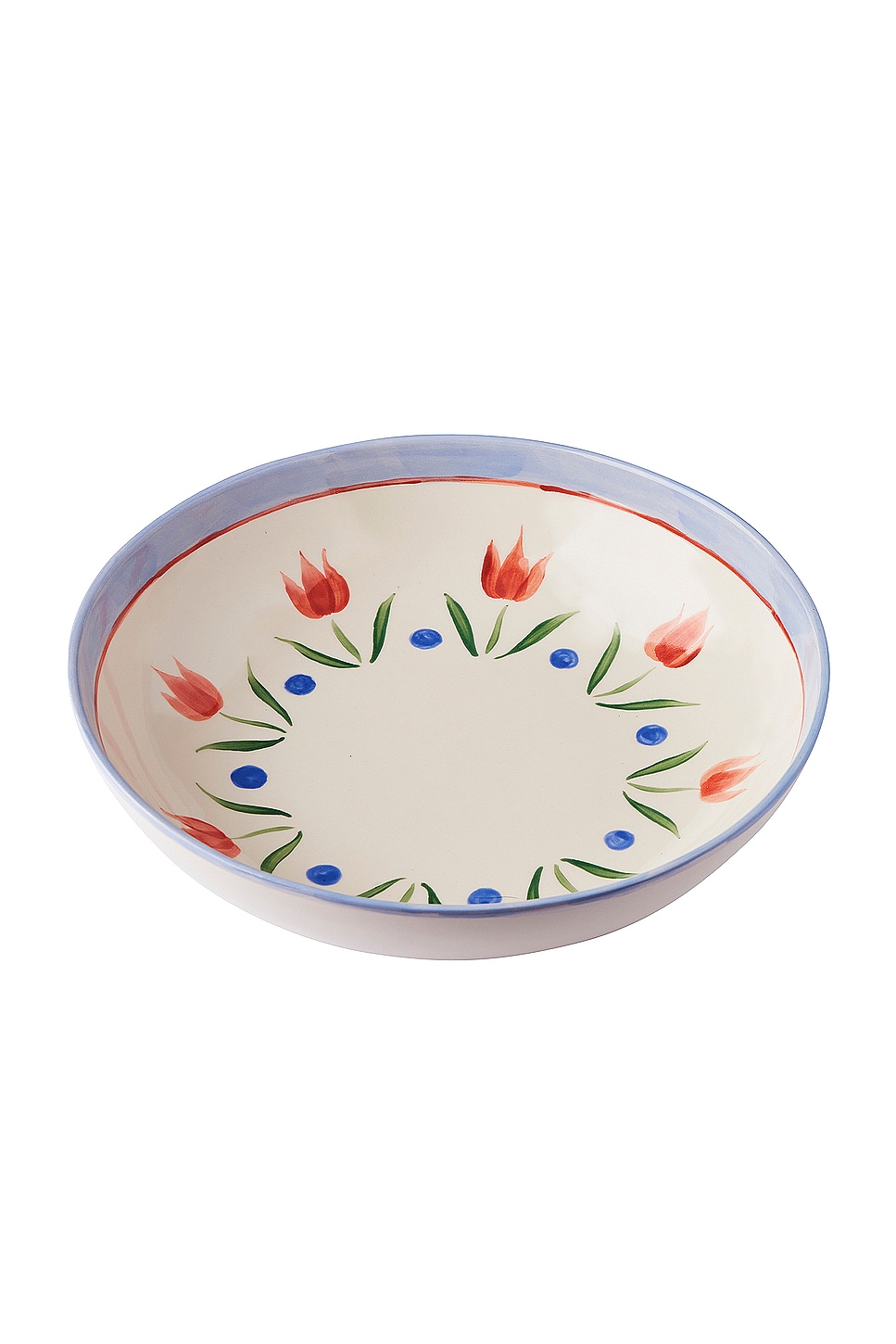Image 1 of Misette Hand Painted Serving Bowl in Jardin Tulips
