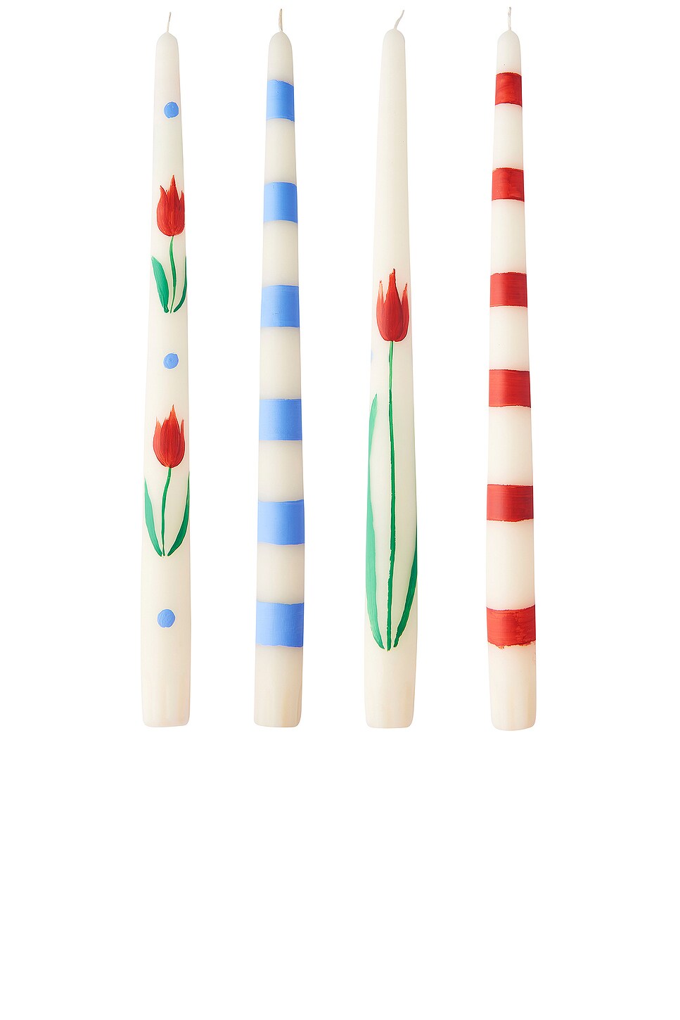 Misette Hand Painted Taper Candles Set Of 4