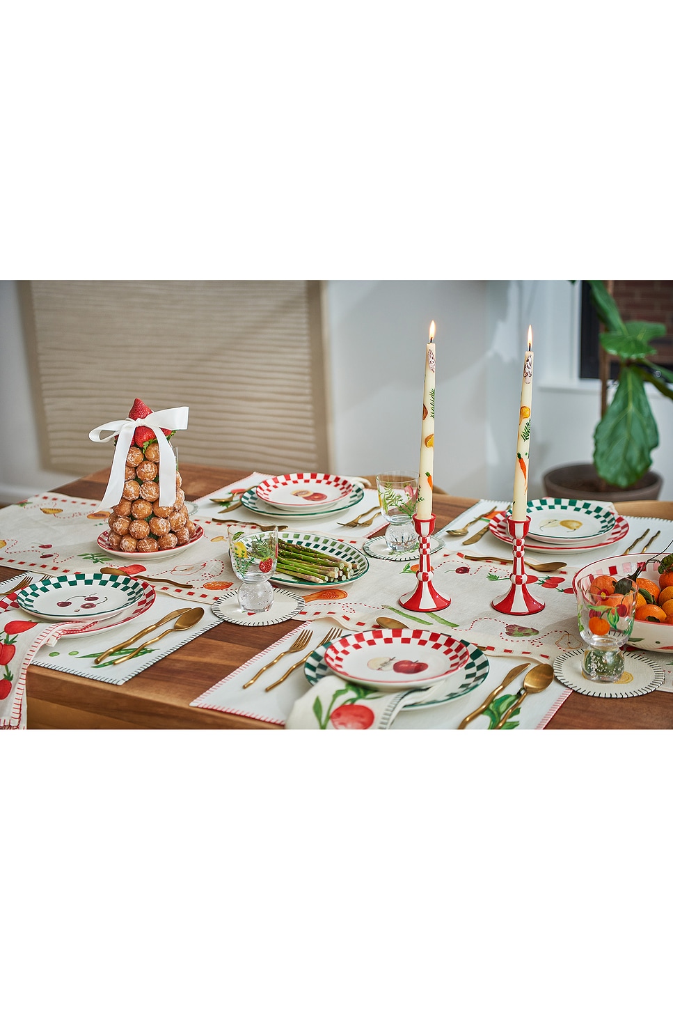 Misette Hand-painted Taper Candles In Veggies