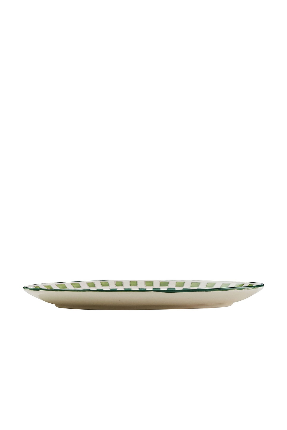 Misette Hand-painted Serving Platter In Green