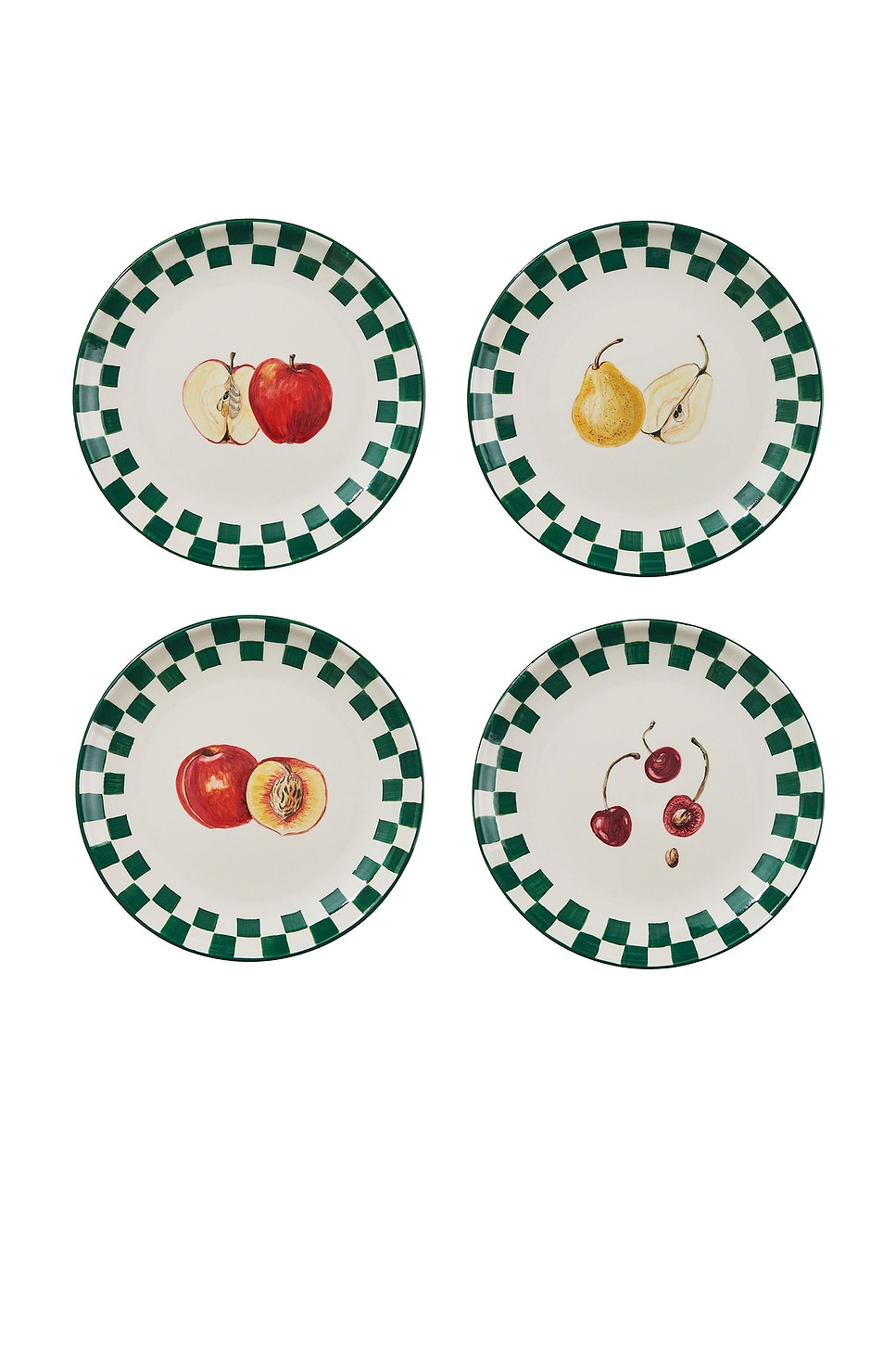 Image 1 of Misette Hand-painted Dinner Plates in Green