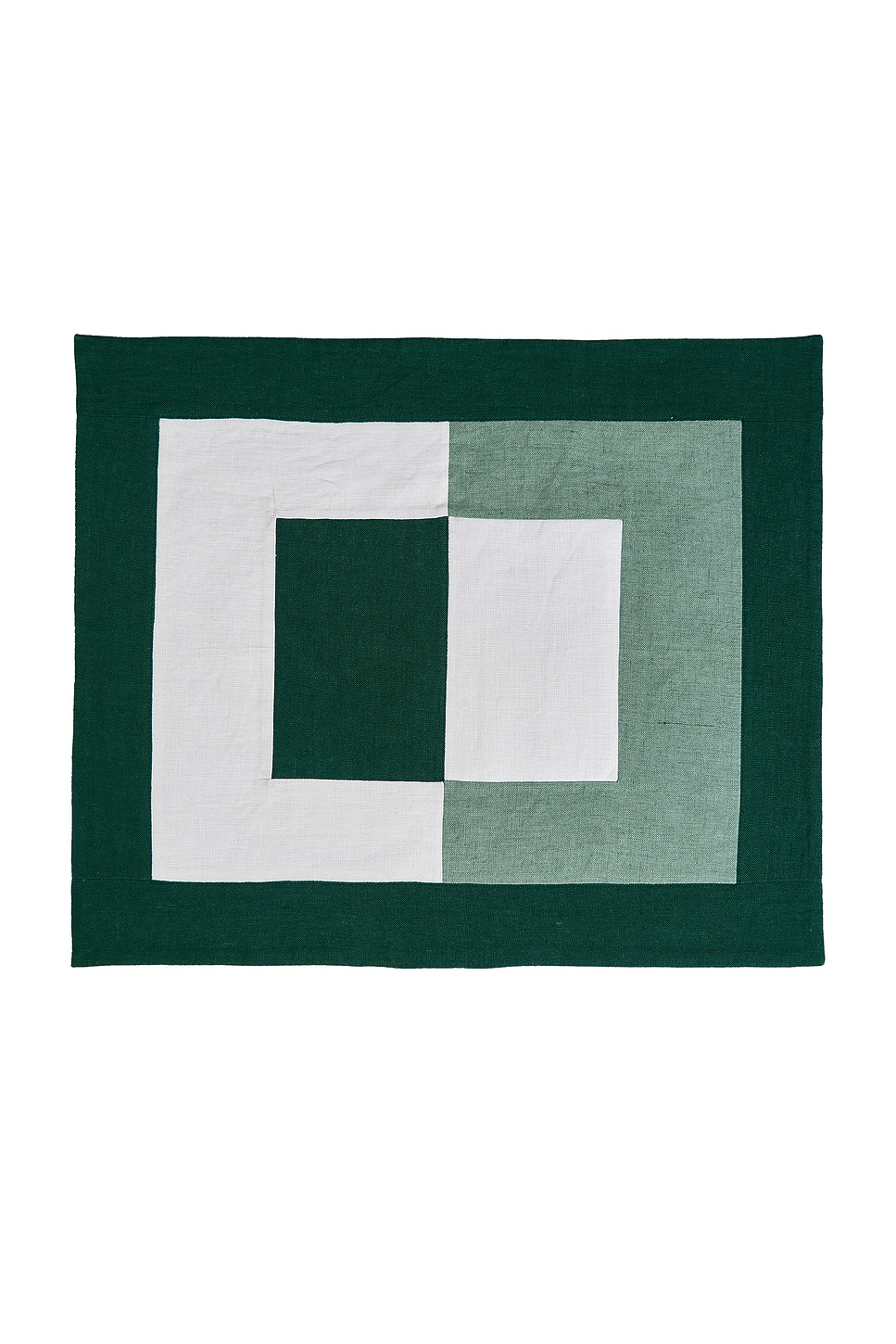 Misette Linen Embroidered Placemats Set Of 4 In Green
